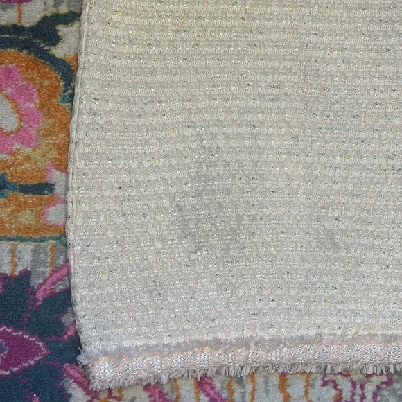 St.John Tweed Sheath Dress Pink French Rose Combo With Silver Metallic Size 10 - Picture 13 of 16